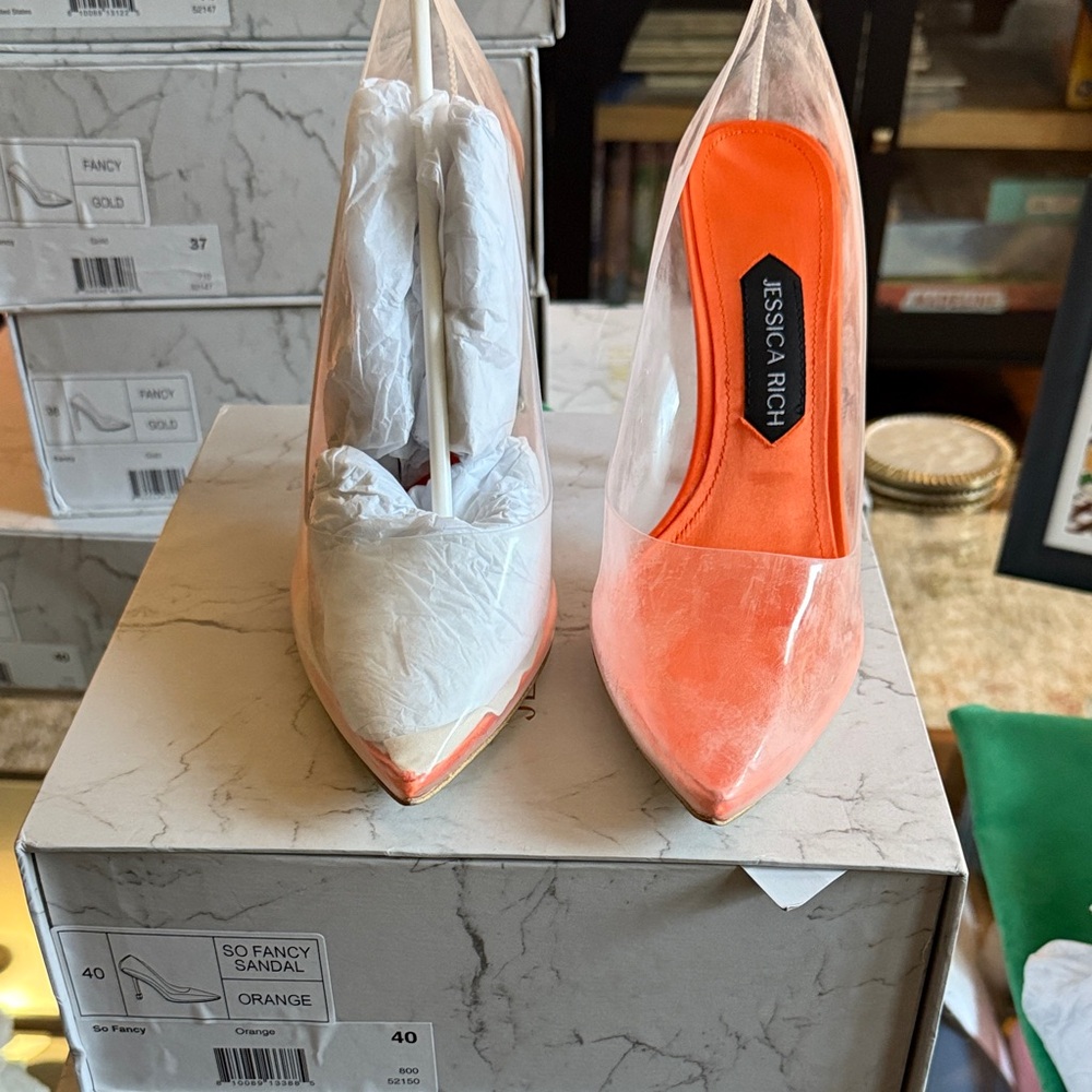 Jessica Rich Vibrant Orange Heels